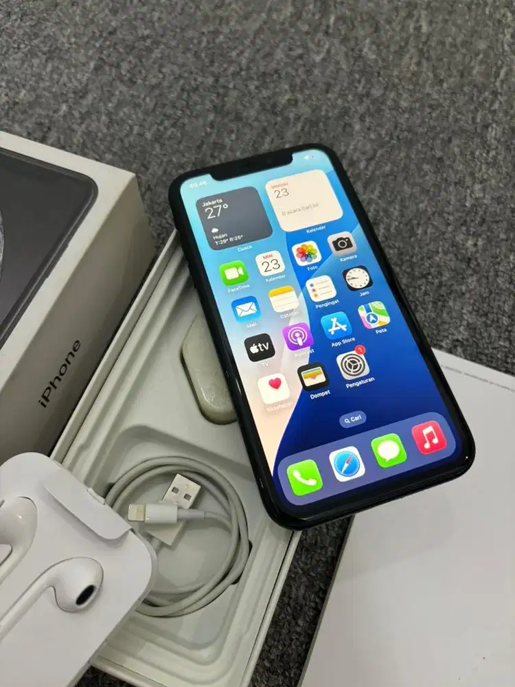 Iphone XR 128gb Black SEMUA NORMAL All Operator Fullset Jual Murah BJM