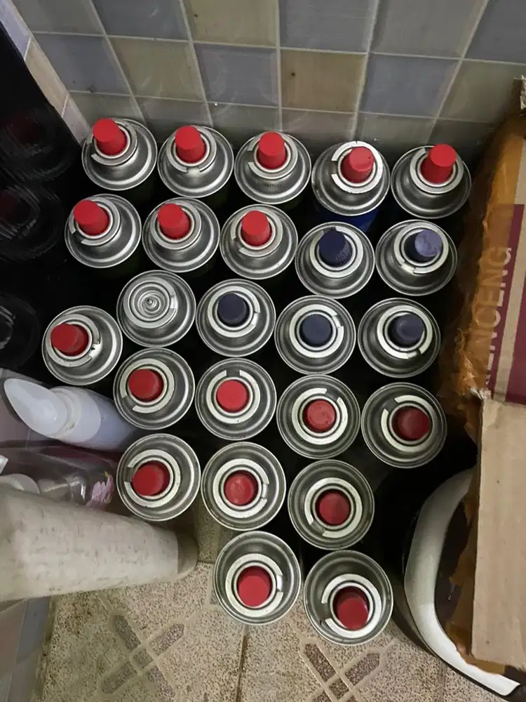 Kaleng gas portable kosong + tutup