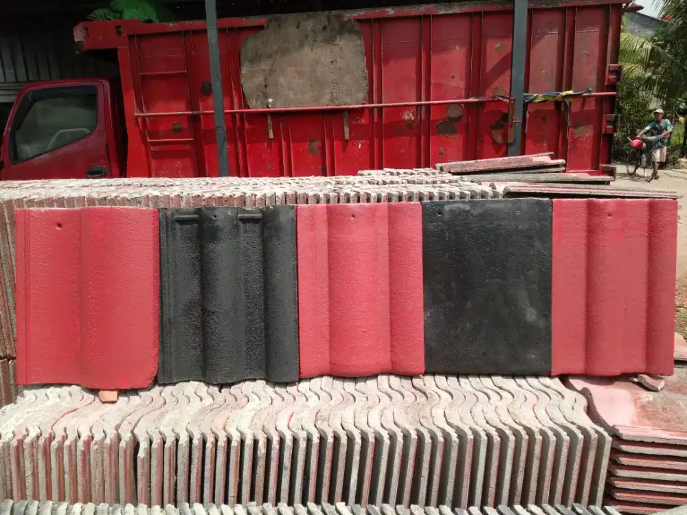 Genteng beton hasil cat ulang