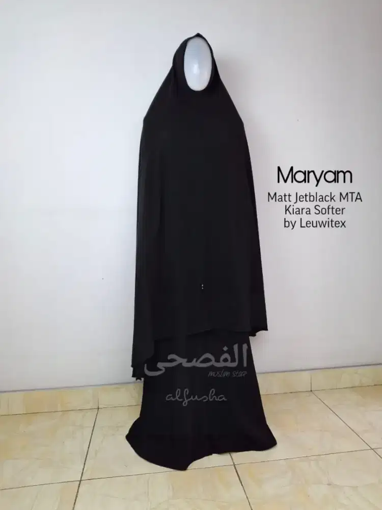 Set Gamis Jetblack Lengkap 1 Set Cadar Siap Pakai