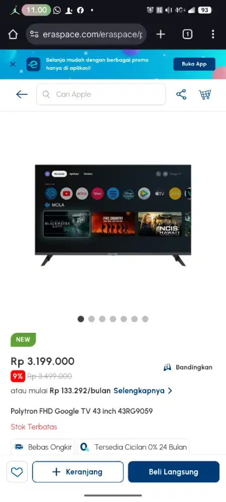 Polytron 43 inch cicilan tanpa kartu kredit
