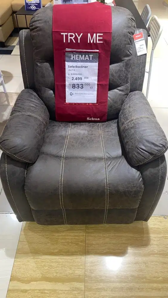 Sofa Recliner Fabric 1 Seater