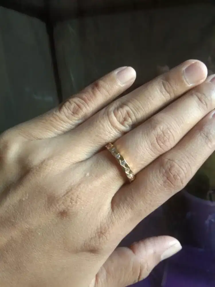 Cincin Gold titanium lapis emas