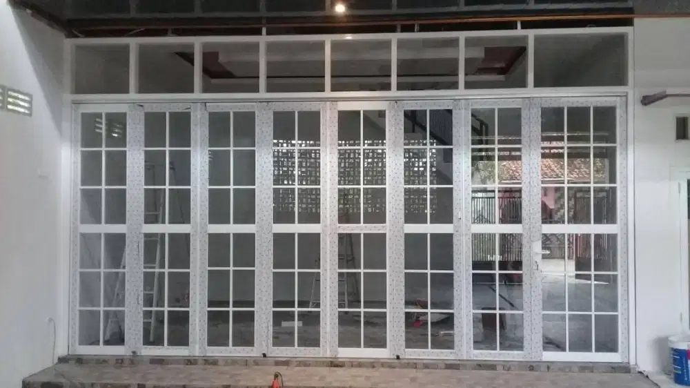 Pasang Kusen Alumunium + Pintu + Jendela + Plafon-Partisi Gypsum / PVC