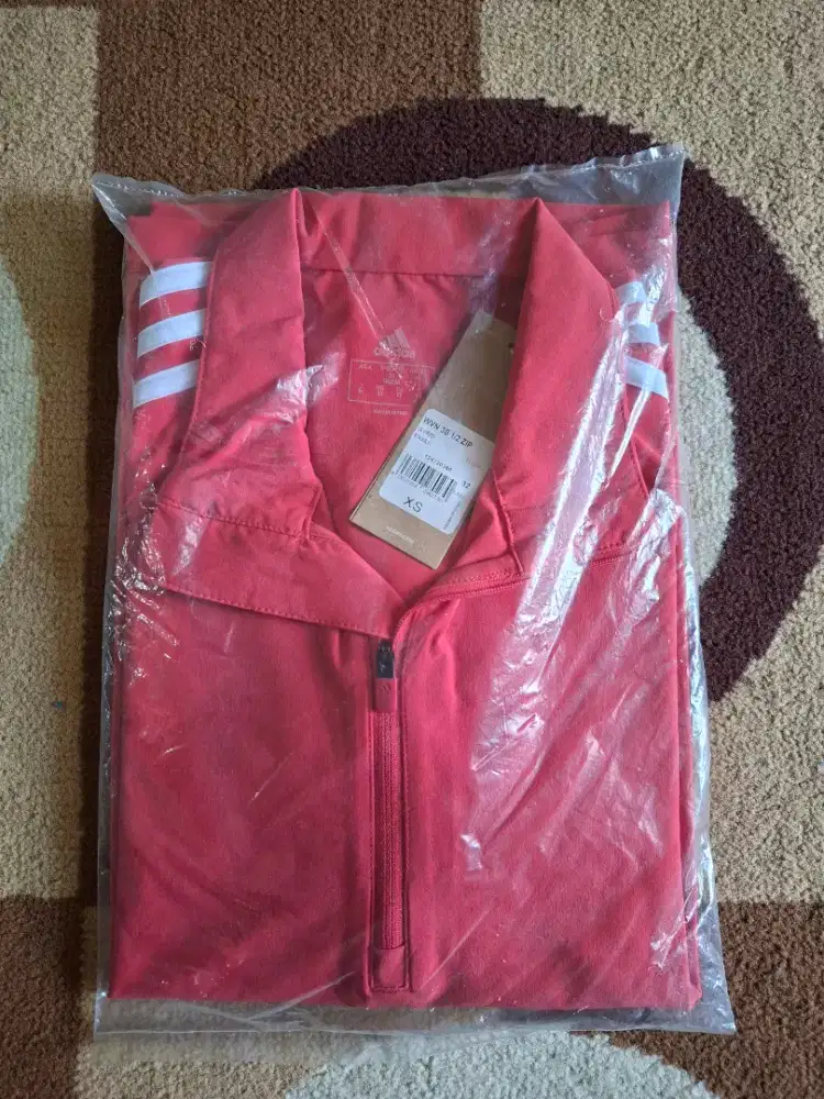 Jacket Adidas 3 Stripes Cover Up Red Women Original