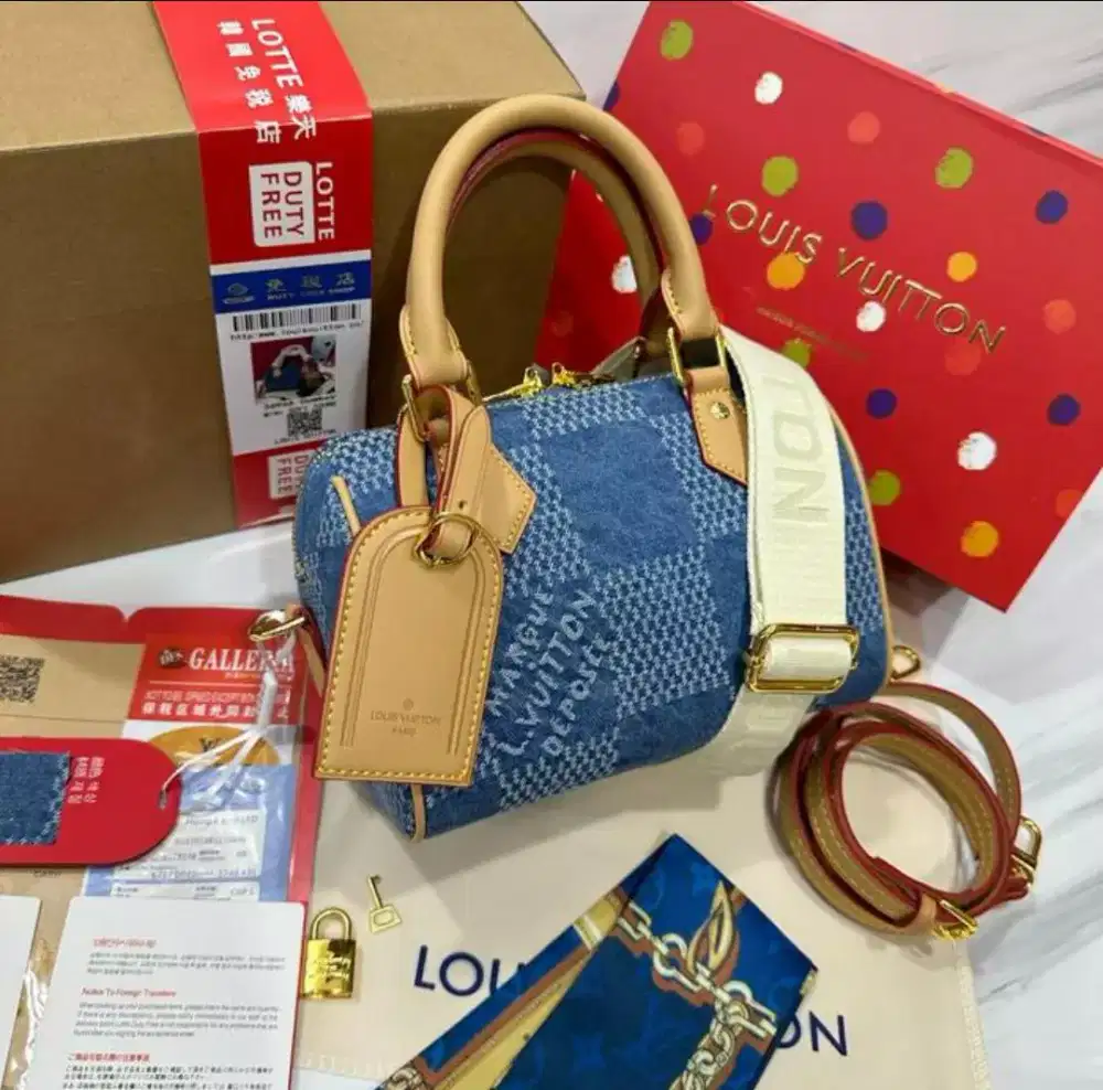 TAS LV SPEEDY DAMIER DENIM SIZE 20CM fullset box