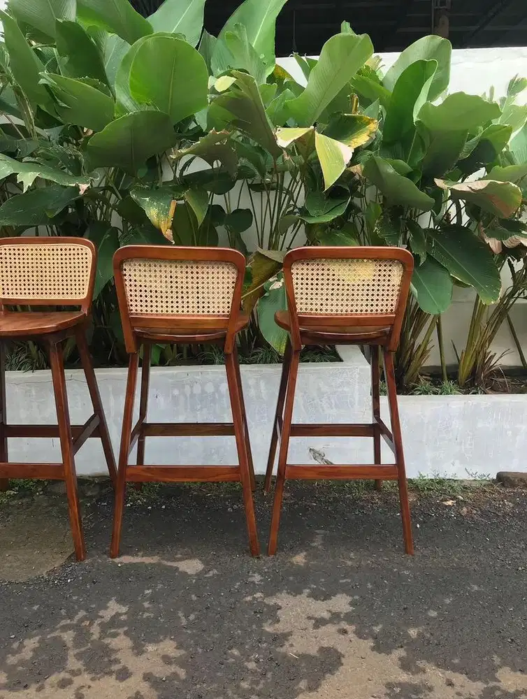 Kursi minibar jati kursi bar jati kursi bar rotan