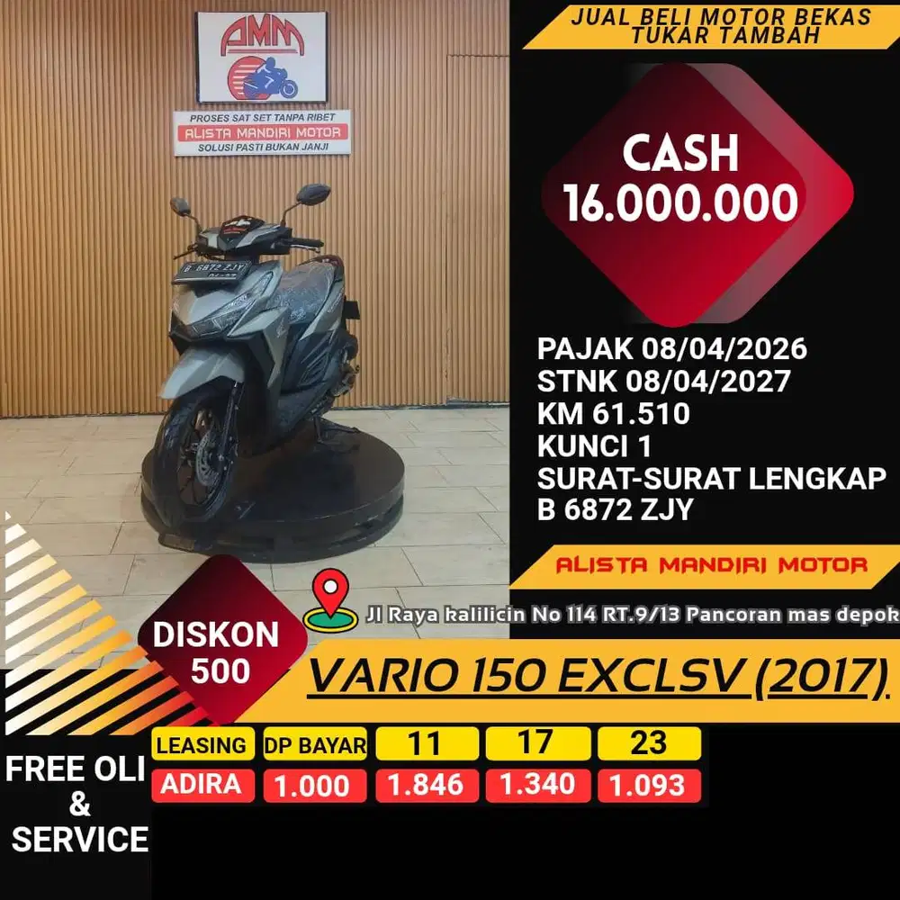HONDA VARIO 150 EXCLSV TH 2017 MATE BROWN BISA BAYAR VIA CC/PAYLATER