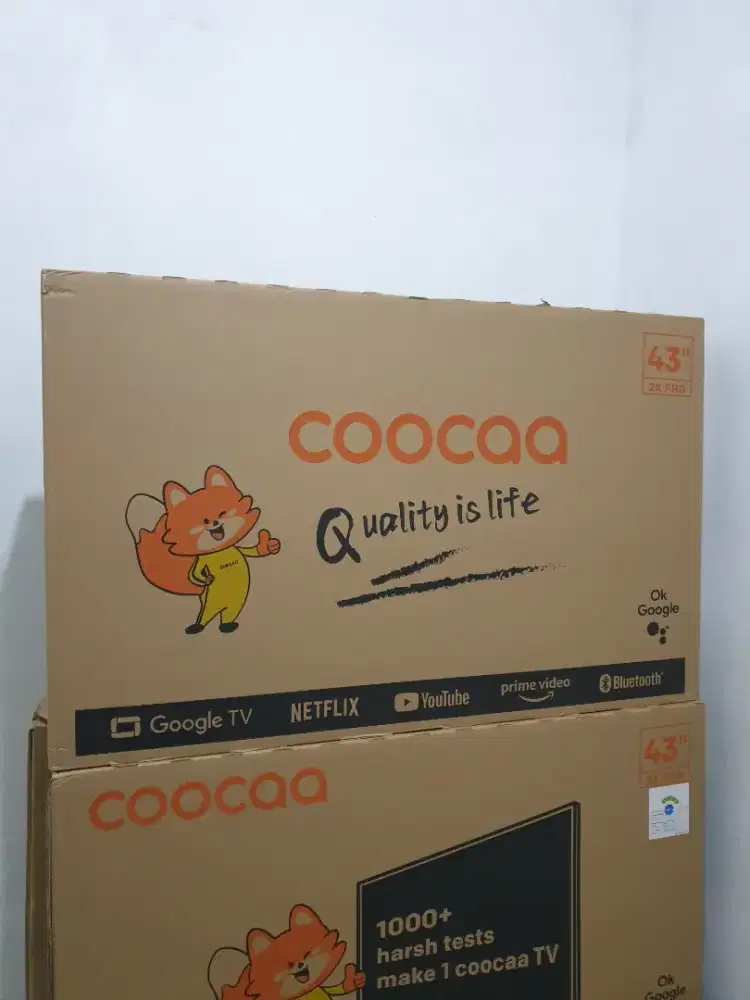 COOCAA GoogleTV Digital 43 inch. 100% Baru, bisa COD + Setting
