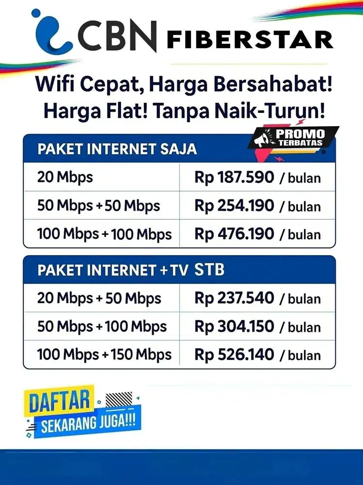 PASANG WIFI CBN FIBER
