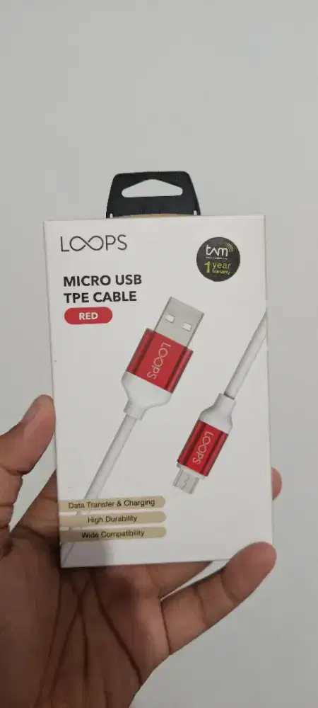 Loops Micro USB TPE Cable Red Colour