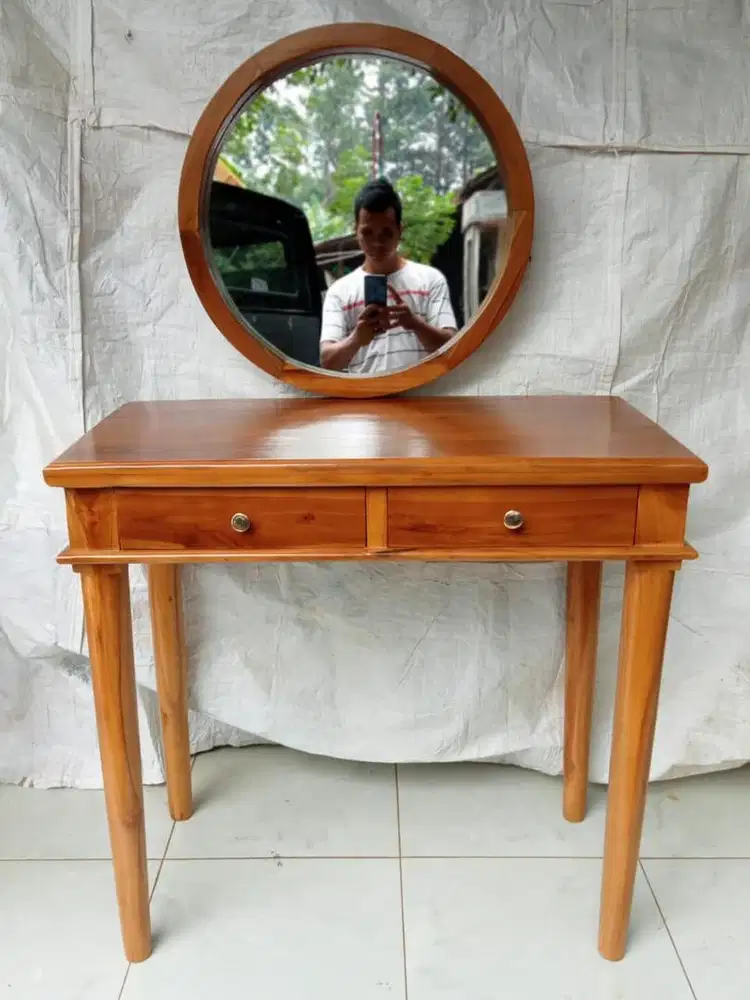 Meja consult vintage meja rias minimalis material kayu jati