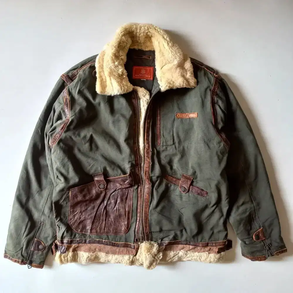 Avirex B3 Sherpa X Canvas Sheepskin Flight Jacket