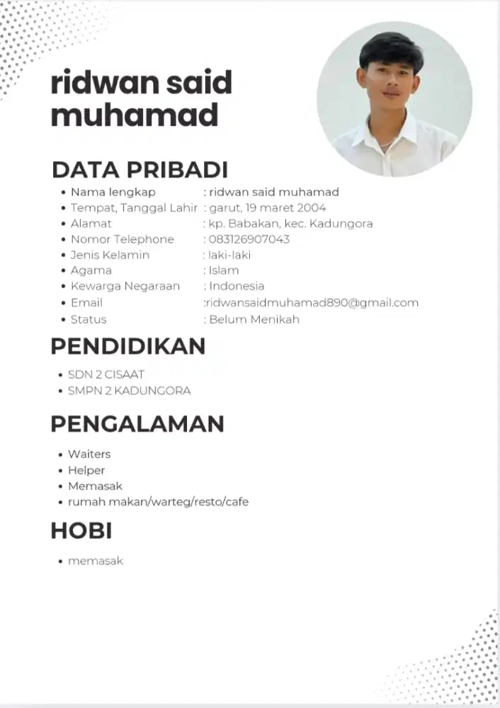 Berniat mencari kerja