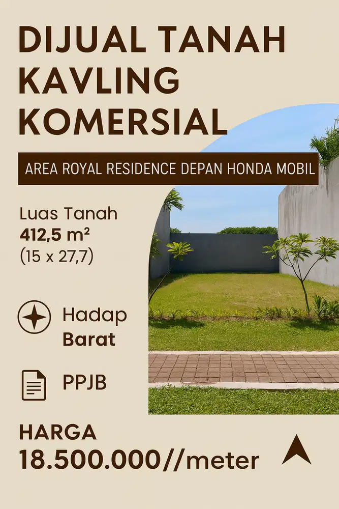 DIJUAL TANAH KAVLING KOMERSIAL di ROYAL RESIDENCE WIYUNG SURABAYA
