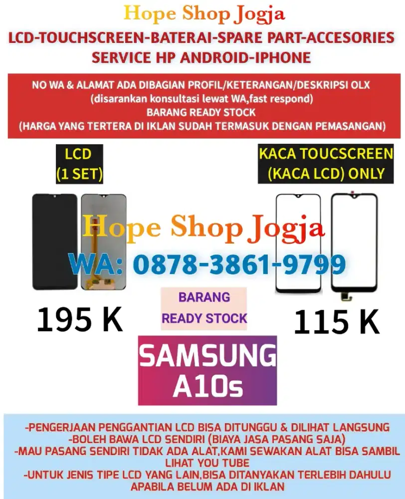 Touchscreen-baterai-LCD Samsung A10s