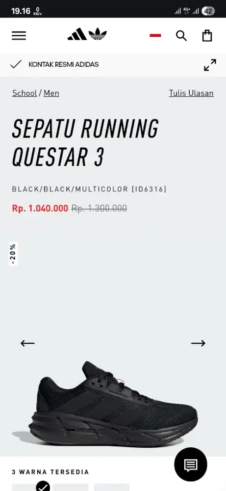 Sepatu Running Adidas Questar 3