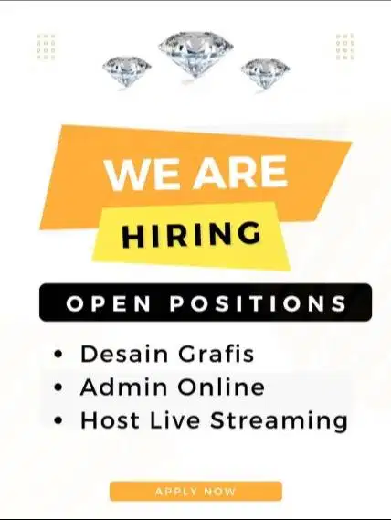 Dibutuhkan segera Host Live Streaming, Desain Grafis & Operation