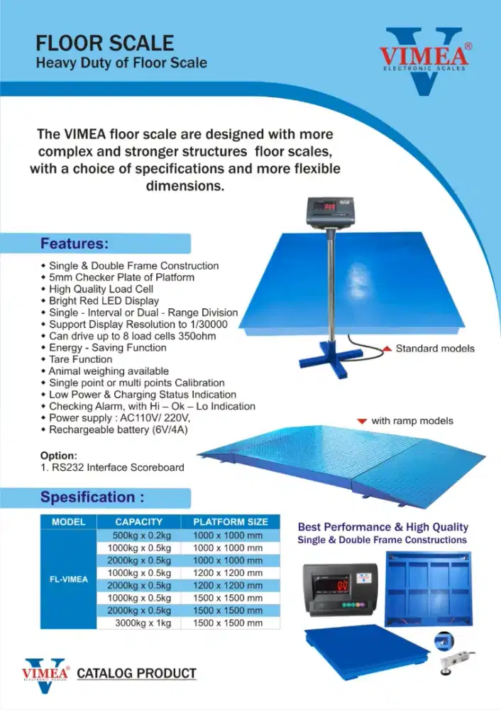 Timbangan digital Lantai kapasitas 2000kg