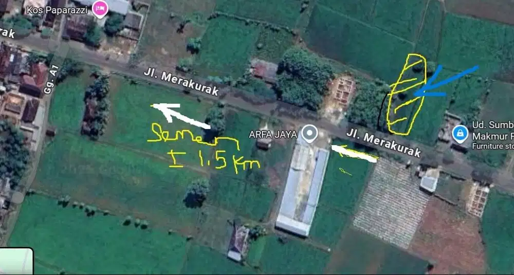 Tanah dekat pabrik semen Tuban