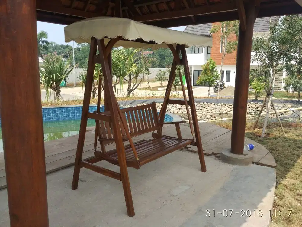 2026DC AYUNAN TAMAN TERAS KAYU JATI GRADE B DEPOK