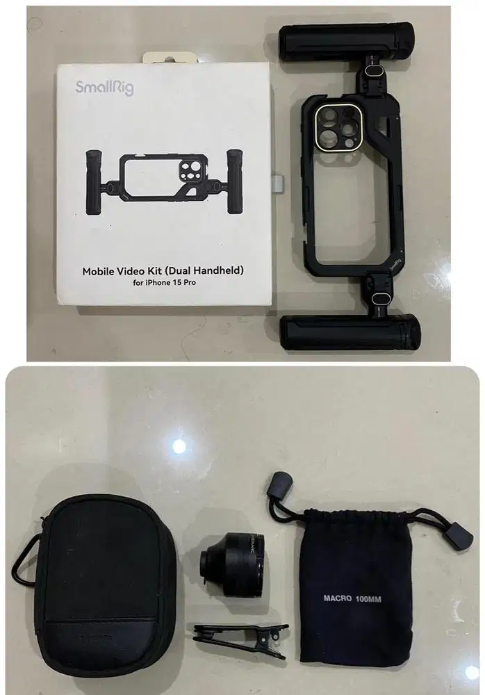 Smallrig iphone 15 pro sanmarc lensa macro 100mm + shifter spoon