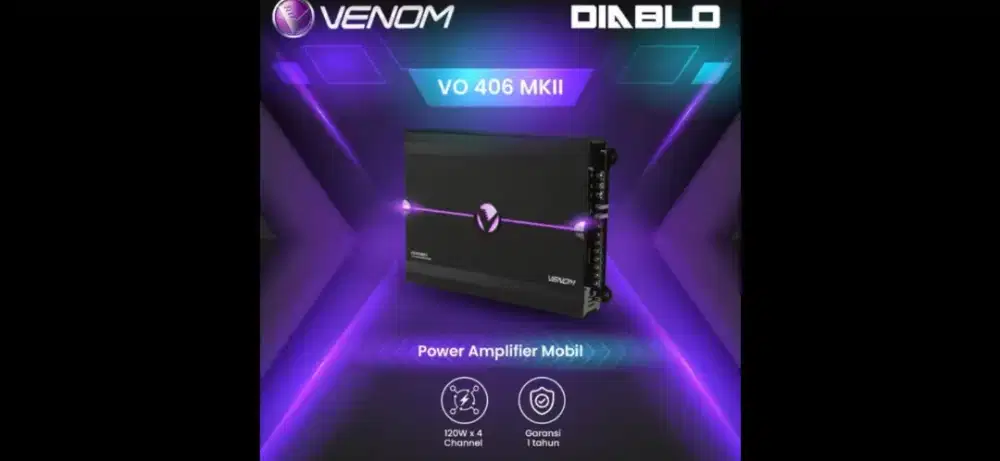 Venom Diablo series VO 406 MKII Power Amplifier Mobil 4 Channel 120w