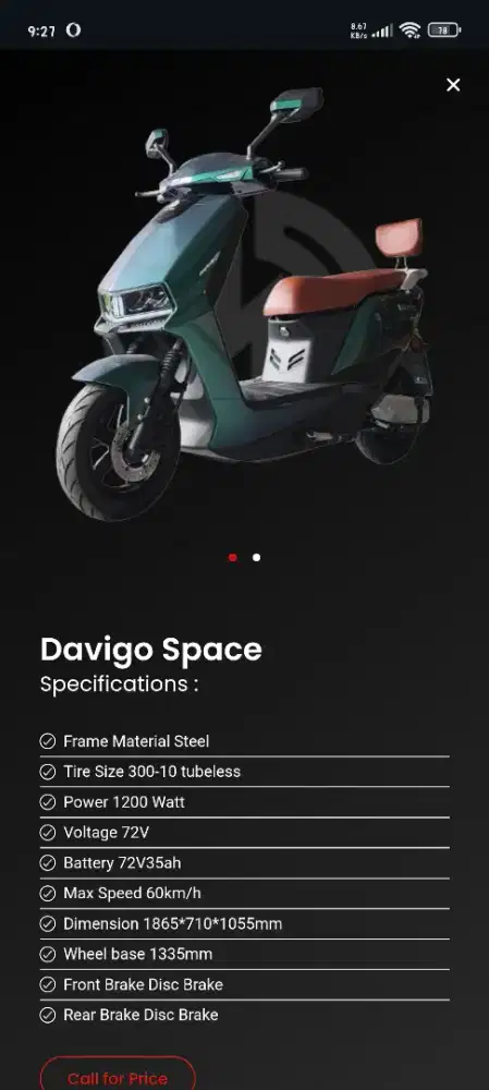 Davigo Space 2nd Listrik