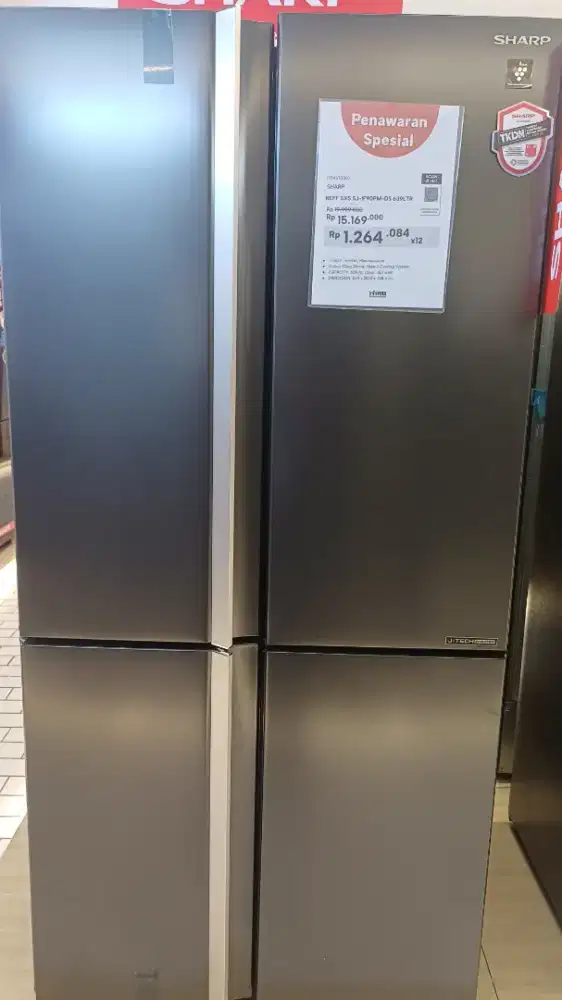 SHARP KULKAS SXS 4PINTU INVERTER 639LTR BISA CICILAN 0%