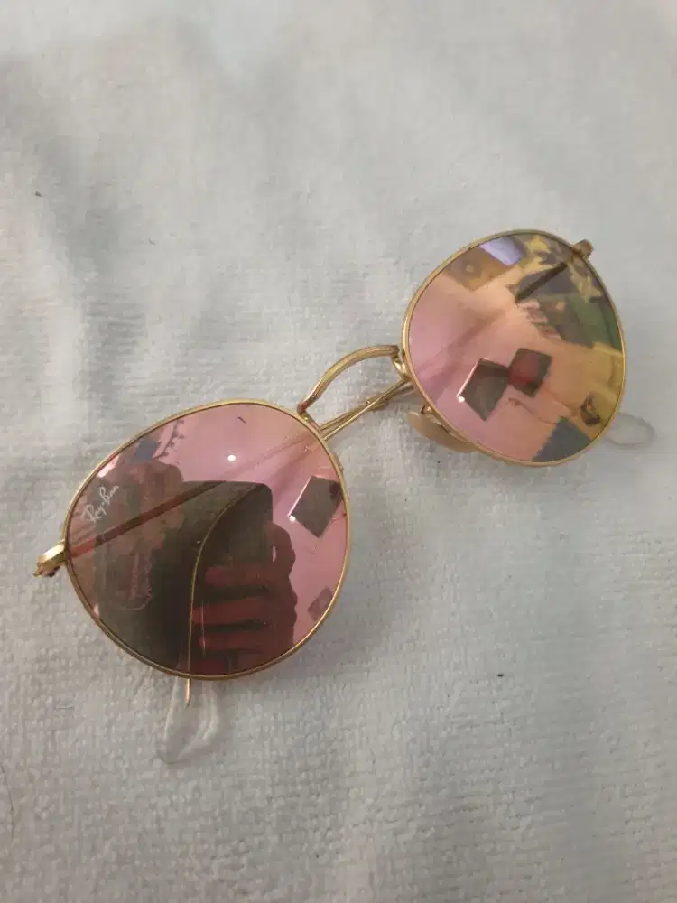 Kacamata rayban Round klasik pink mirror original
