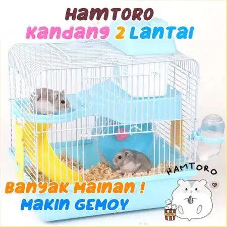 Kandang Hamster Premium 2 Lantai 23 x 18 x 26 cm Mainan Rumah Hamster