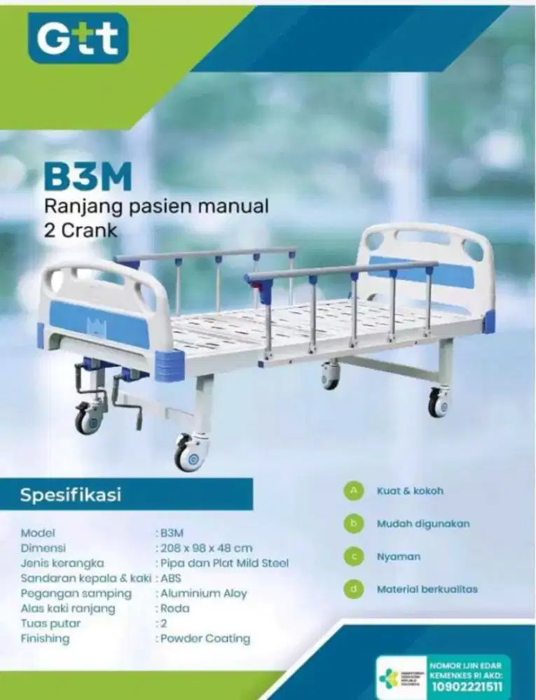 Bed Pasien GTT 2 Crank