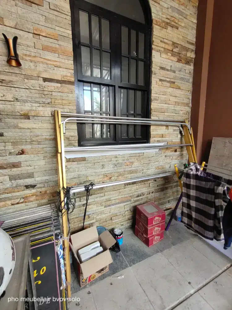 Jemuran baju jumbo palang aluminium - 180 cm