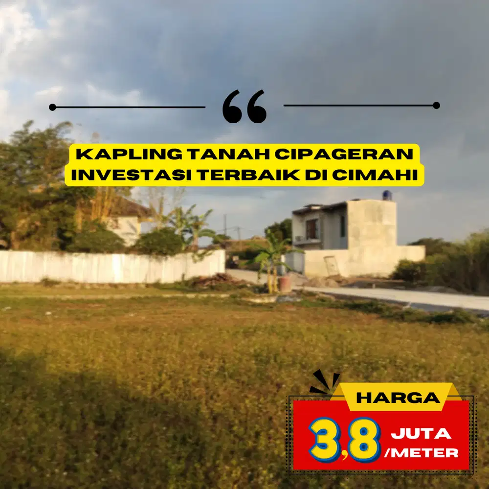 Tanah Cimahi Cipageran Luas Tanah 125 cuma 3,8 Juta/meter