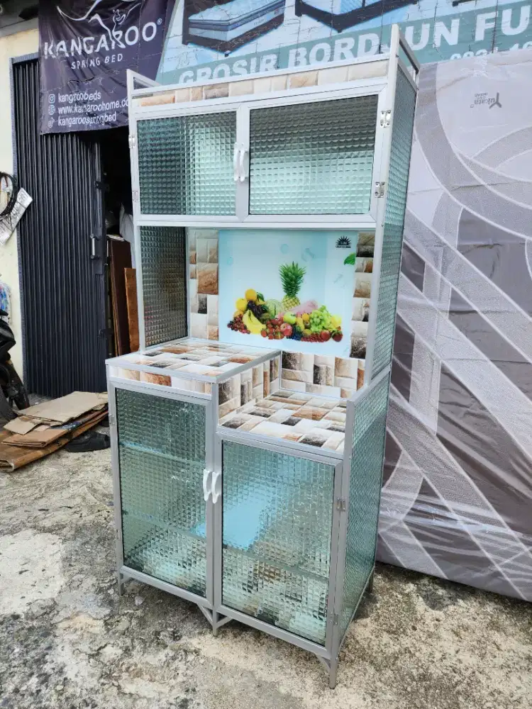 Rak piring almunium magicom 2 pintu