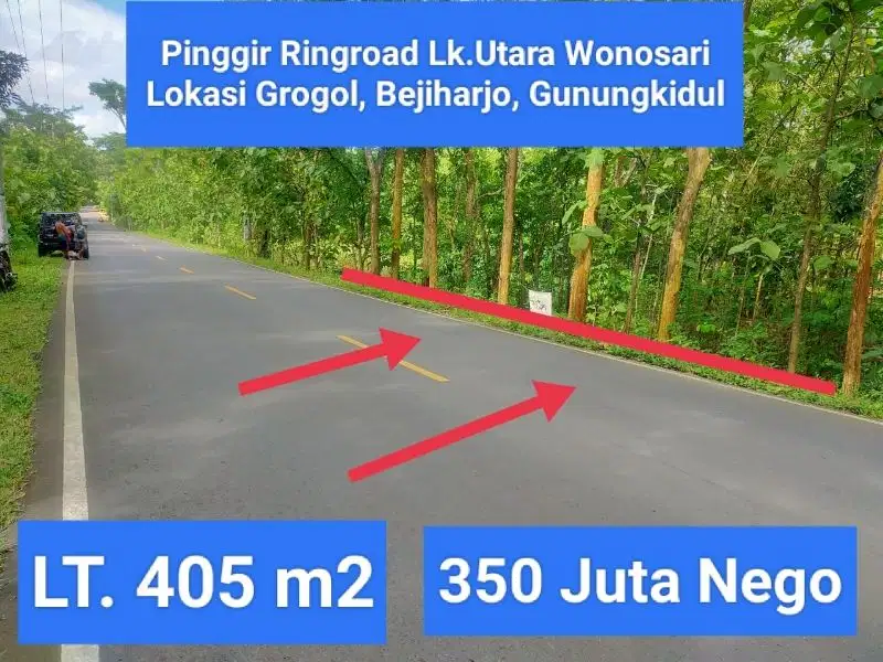 Tanah Strategis pinggir ringroad lk.utara kota wonosari gunungkidul