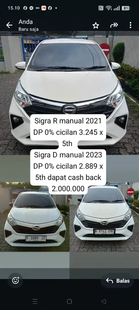 Sigra D 1.0 2023 DP 0% Sigra R mt 2021 DP 0% cash back 2 jt