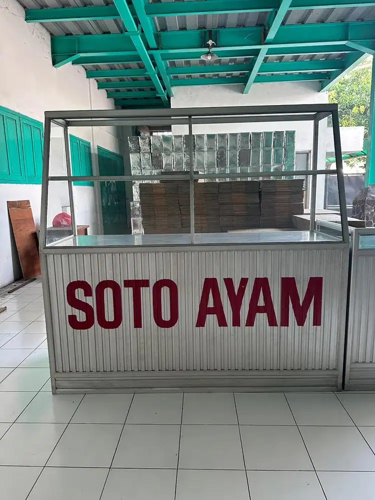 Rak etalase alluminium depot rumah makan padang restoran makanan