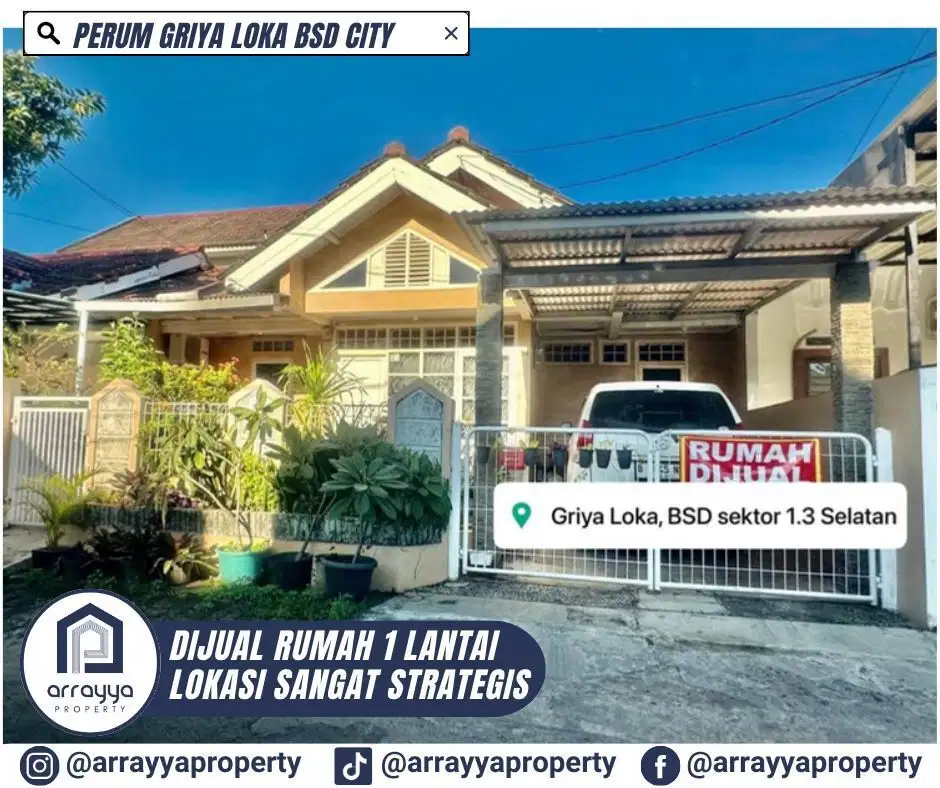 RUMAH LUAS SIAP HUNI DI GRIYA LOKA BSD .ARB88.