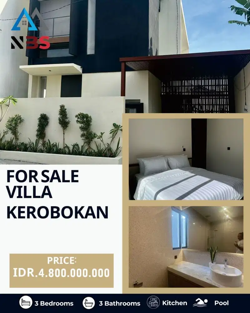 VILLA FOR SALE LOCATION KEROBOKAN SEMER CLOSE TO SEMINYAK CANGGU