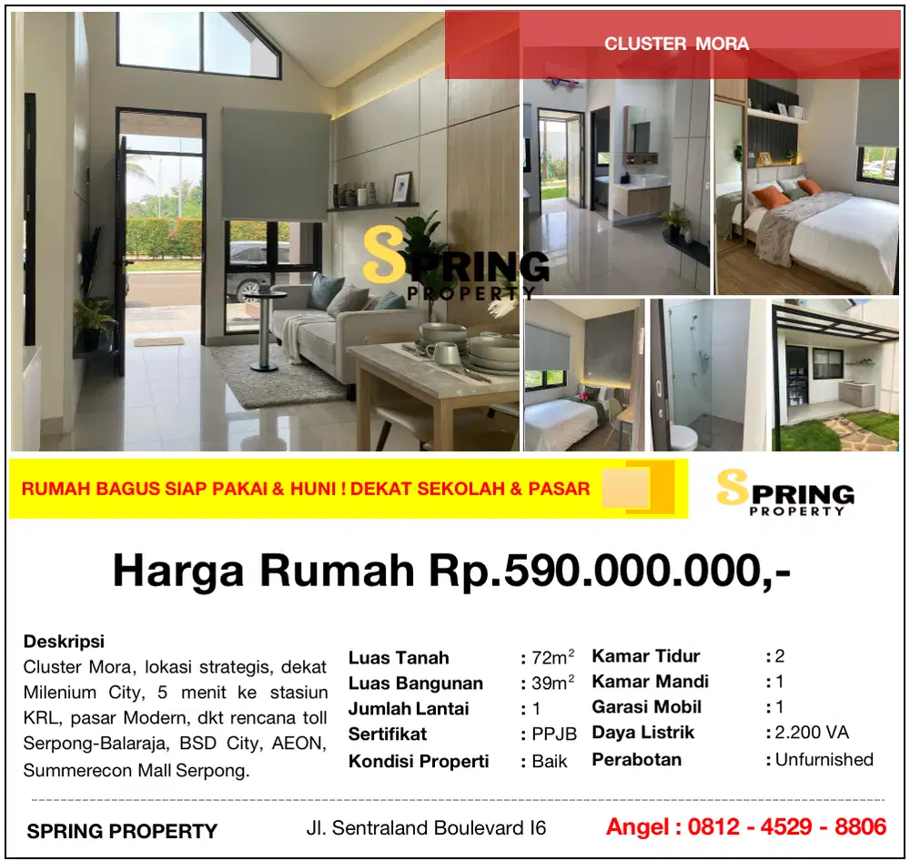 Rumah De'Lora Dekat KRL Parung Panjang Bogor BSD City Gading Serpong