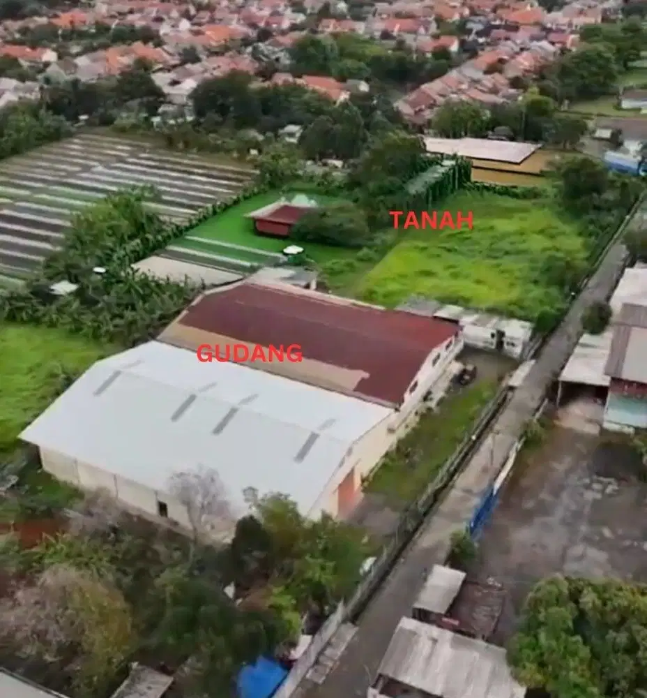 Disewakan Tanah dan Gudang di Batu Ceper