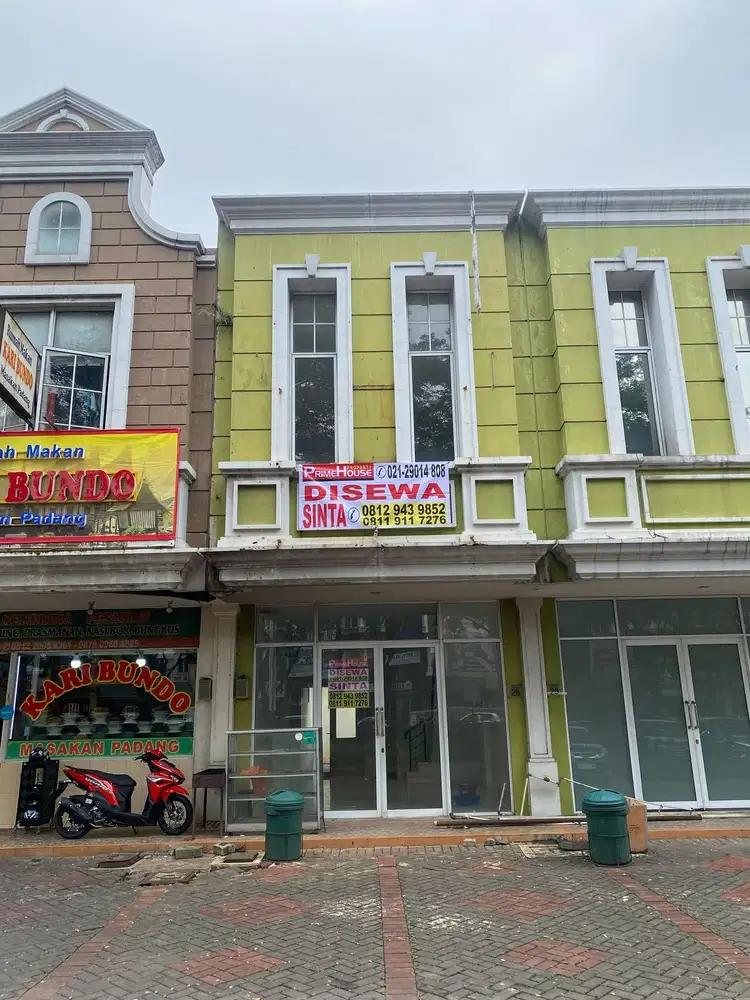 Disewa Ruko 2 Lantai Area Perbatasan Gading Serpong BSD Hadap Jalan