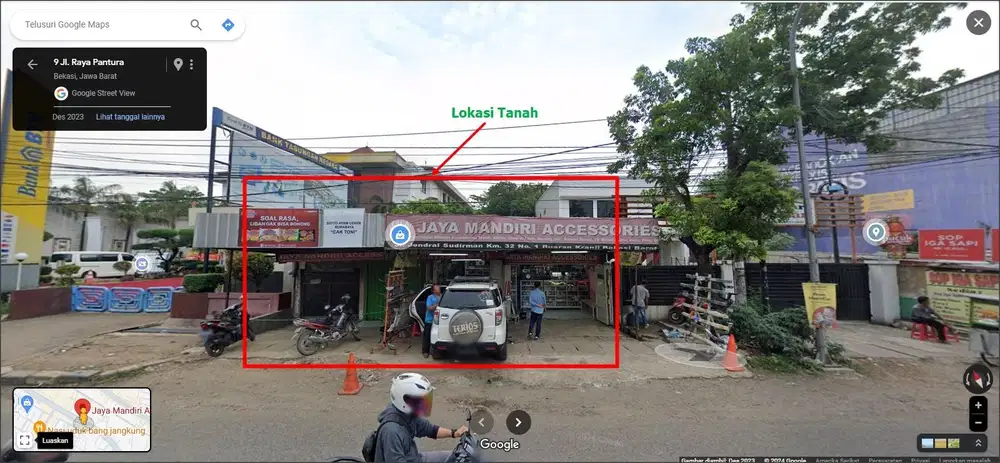 Dijual Tanah dan bangunan di Pusat Kota Bekasi Jendral Sudirman