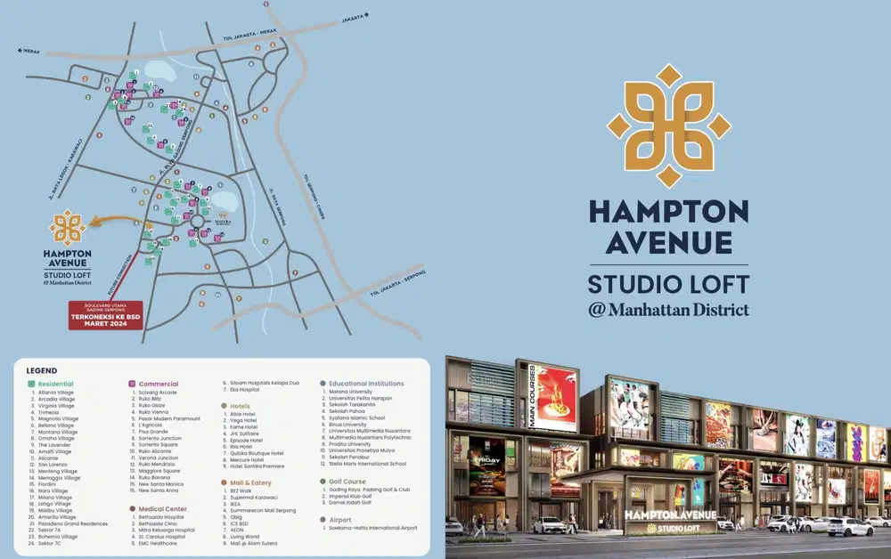 Ready Ruko Baru Discount 110 juta Hampton Avenue Gading Serpong