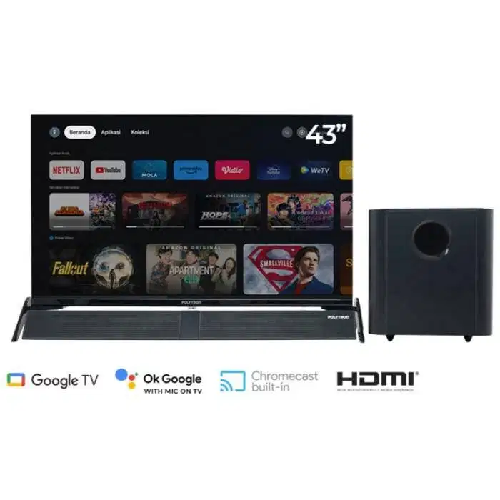 POLYTRON LED 43 PLD 43BG9058 Smart Android Google TV Digital DVB-T2 H