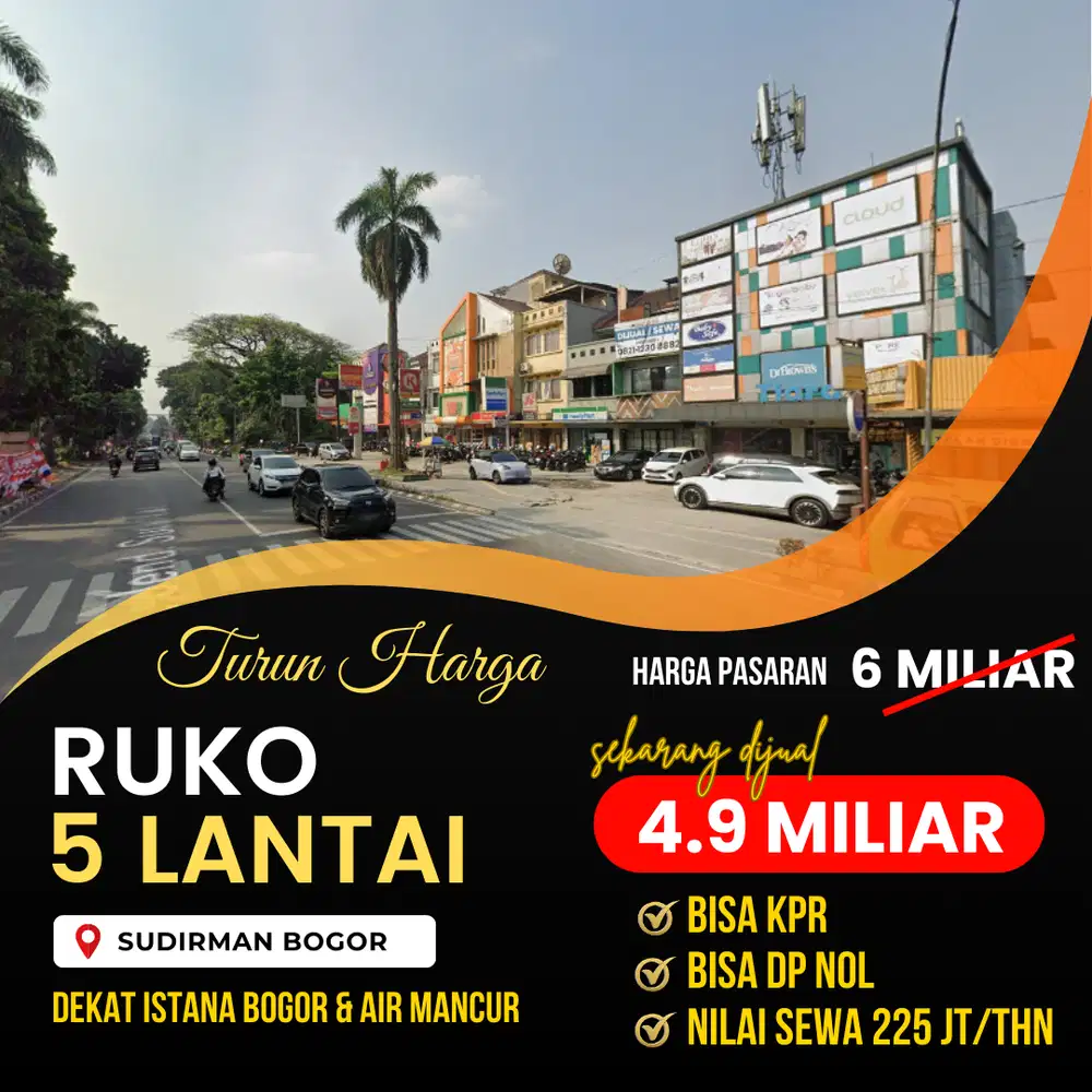 Ruko 5 Lantai di Pusat Kota Bogor  Jual Cepat Turun Harga Lokasi Bagus