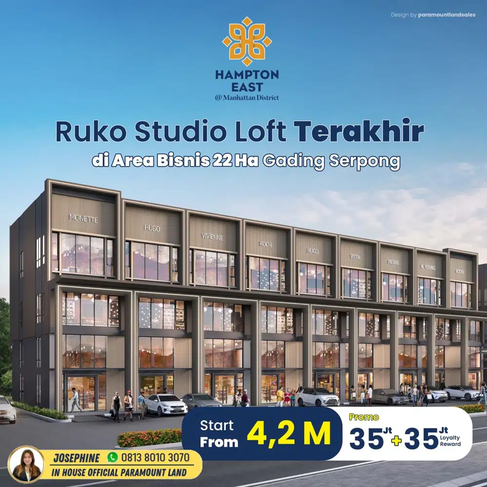 Hampton East Ruko Gading Serpong 3 Lantai