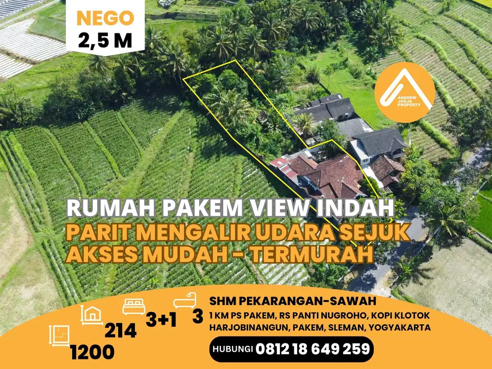 Jual Rumah View Gunung Sawah Paring Mengalir Dekat Otadan