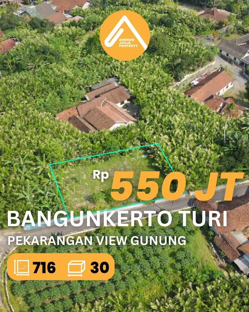 Jual Tanah Pekarangan Turi Bangunkerto View Gunung Sejuk Asri